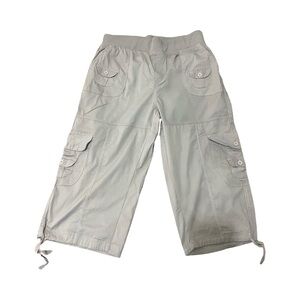 Gray Cargo Capri Pants